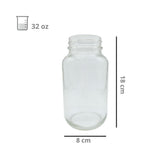 Frascos de Vidrio para Envasar Estándar 32oz/940 ml R-70/450 Sin Tapa