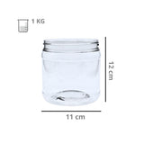 Vitrolero Cilíndrico de Plástico PET Redondo 1kg R-110 Transparente
