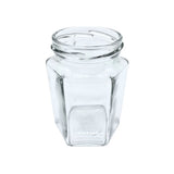 Frasco de Vidrio Hexagonal para Envase 9 Oz / 250 Ml R-63 Twist Off Transparente Sin Tapa
