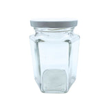 Frasco de Vidrio Hexagonal para Envase 9 Oz / 250 Ml R-63 Twist Off Transparente Sin Tapa