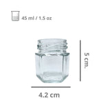 Frasco de Vidrio Hexagonal R-43 Twist Off Sin Tapa