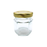 Frasco de Vidrio Hexagonal R-43 Twist Off Sin Tapa