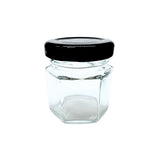 Frasco de Vidrio Hexagonal R-43 Twist Off Sin Tapa