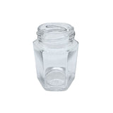 Frasco De Vidrio Hexagonal 100ml Con Tapa Dorada