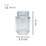 Frasco De Vidrio Hexagonal 100ml Con Tapa Dorada