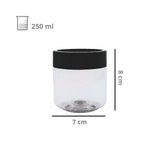 Tarro de Plástico PET Redondo 250 ml R-63 Faldon Sin Tapa