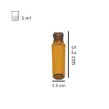 Gotero Vidrio 5 ML Ambar con Pipeta Dorada R-13